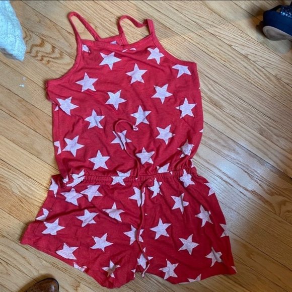Alternative Sleeveless Romper Red With White Stars - Picture 3 of 5